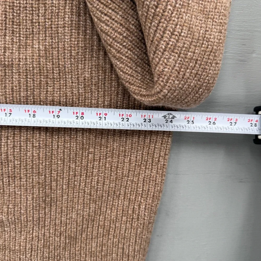 L.L.Bean Waterfowl 1/4 Zip Sweater Brown Merino Lambswool Gore Windstopper Large